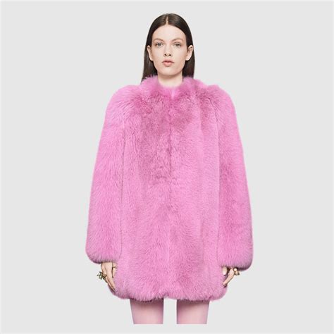 gucci pink fur coat men|Gucci fur coat price.